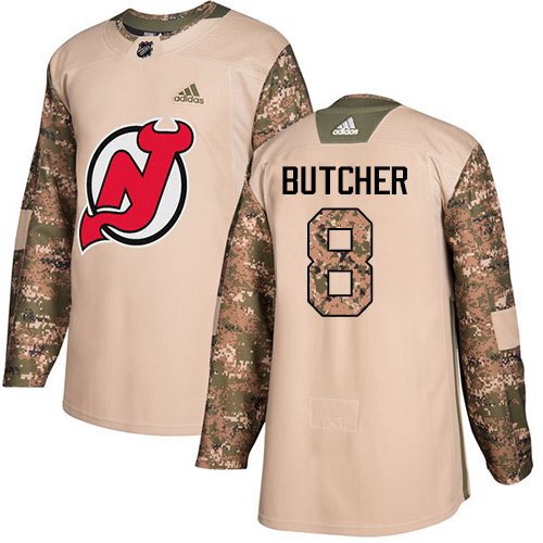 Adidas Devils #8 Will Butcher Camo Authentic Veterans Day Stitched NHL Jersey